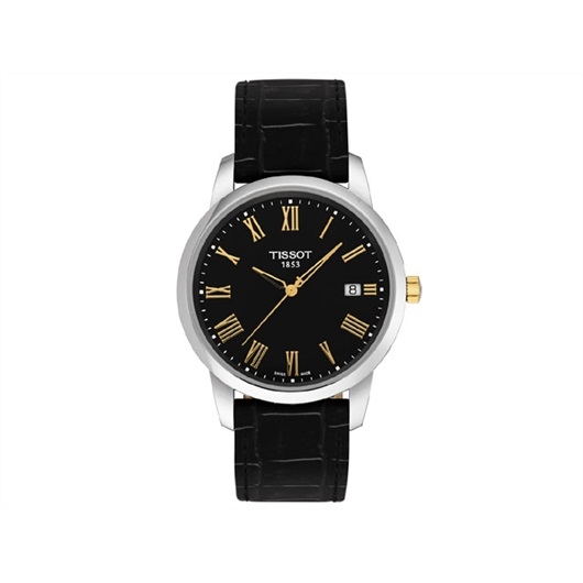 Tissot T033.410.26.053.01 : Dream Quartz 38 Stainless Steel / Yellow Gold PVD / Black / Strap