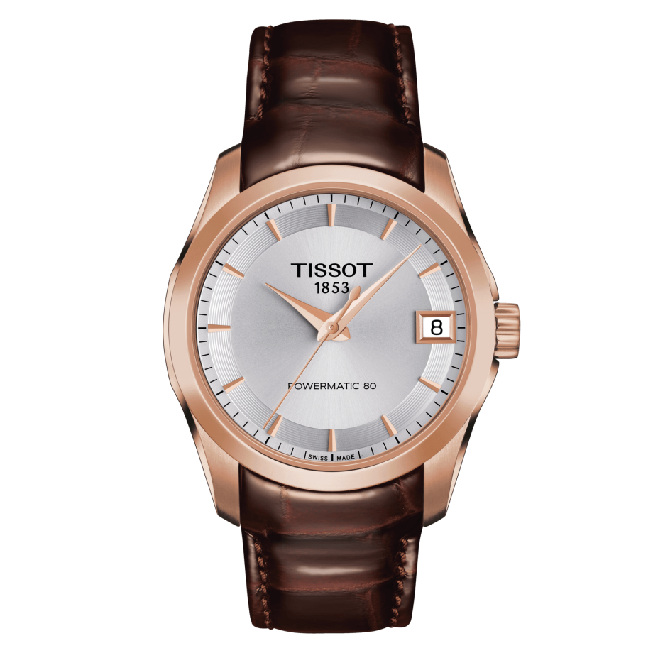 Tissot T035.207.36.031.00 : Couturier Powermatic 80 32 Rose Gold PVD / Silver / Strap