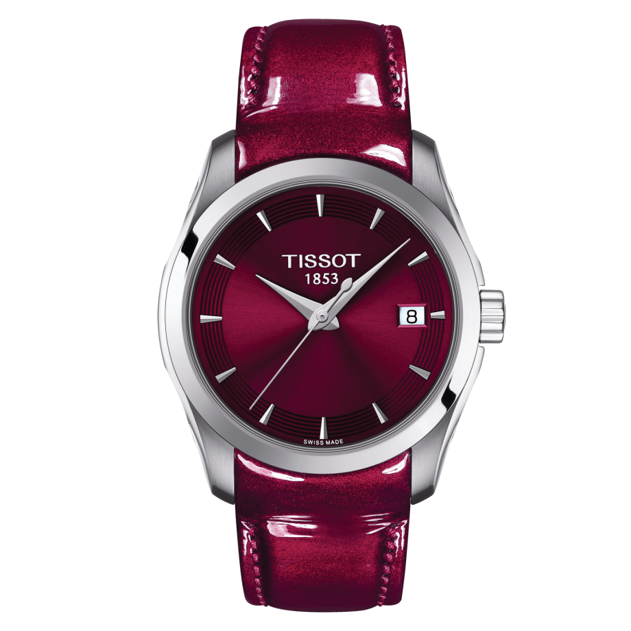 Tissot T035.210.16.371.01 : Couturier Quartz 32 Stainless Steel / Red / Strap