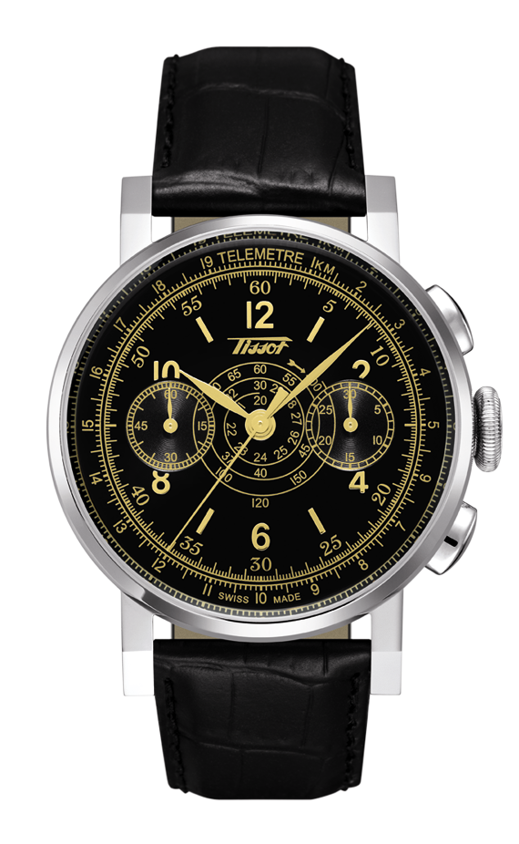 Tissot T040.432.16.051.00 : Heritage Chronograph Stainless Steel / Black / Strap