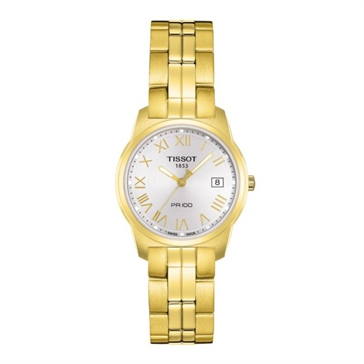 Tissot T049.210.33.033.00 : PR 100 Quartz 24.5 Yellow Gold PVD / Silver / Bracelet