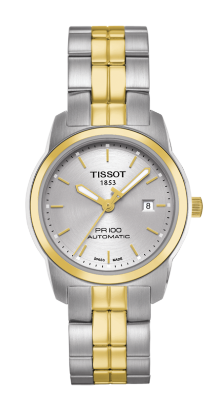 Tissot T049.307.22.031.00 : PR 100 Automatic 27 Stainless Steel / Yellow Gold PVD / Silver / Bracelet