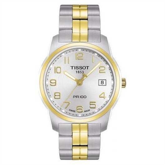 Tissot T049.410.22.032.01 : PR 100 Quartz 38 Stainless Steel / Yellow Gold PVD / Silver / Bracelet