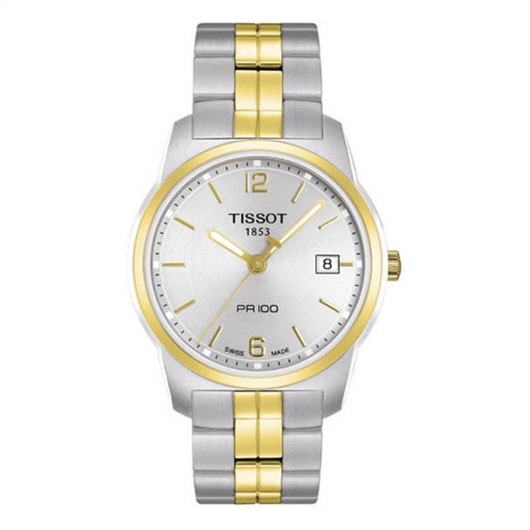 Tissot T049.410.22.037.01 : PR 100 Quartz 38 Stainless Steel / Yellow Gold PVD / Silver / Bracelet
