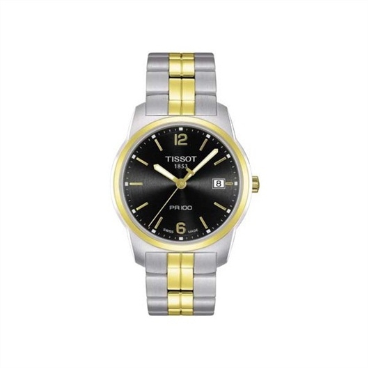 Tissot T049.410.22.057.01 : PR 100 Quartz 38 Stainless Steel / Yellow Gold PVD / Black / Bracelet