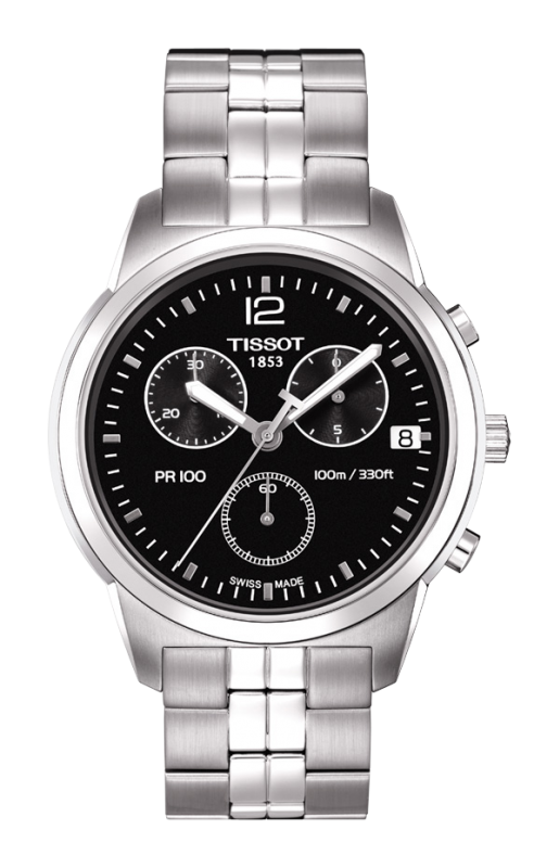 Tissot T049.417.11.057.00 : PR 100 Chronograph Quartz 38 Stainless Steel / Black / Bracelet