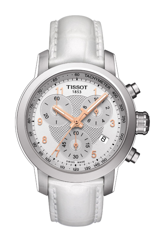 Tissot T055.217.16.032.01 : PRC 200 Quartz Chronograph Lady Rose Roman White