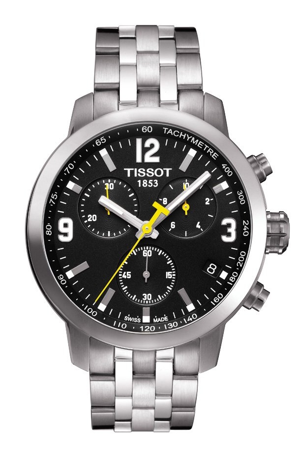 Tissot T055.417.11.057.00 : PRC 200 Quartz Chronograph Stainless Steel / Black / Bracelet