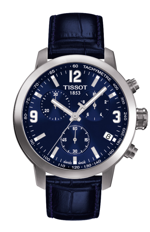 Tissot T055.417.16.047.00 : PRC 200 Quartz Chronograph Blue Leather
