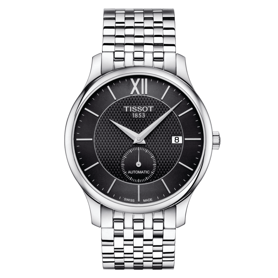 Tissot T063.428.11.058.00 : Tradition Automatic Small Second Stainless Steel / Black / Bracelet