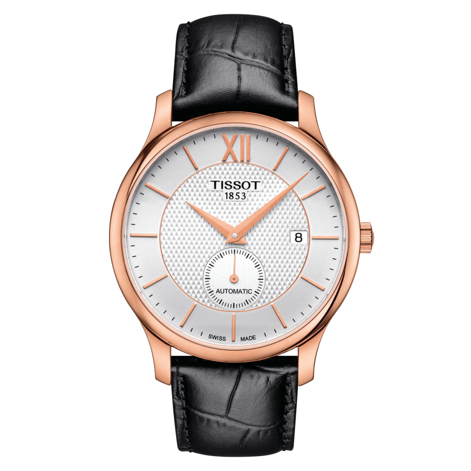 Tissot T063.428.36.038.00 : Tradition Automatic Small Second Rose Gold PVD / Silver