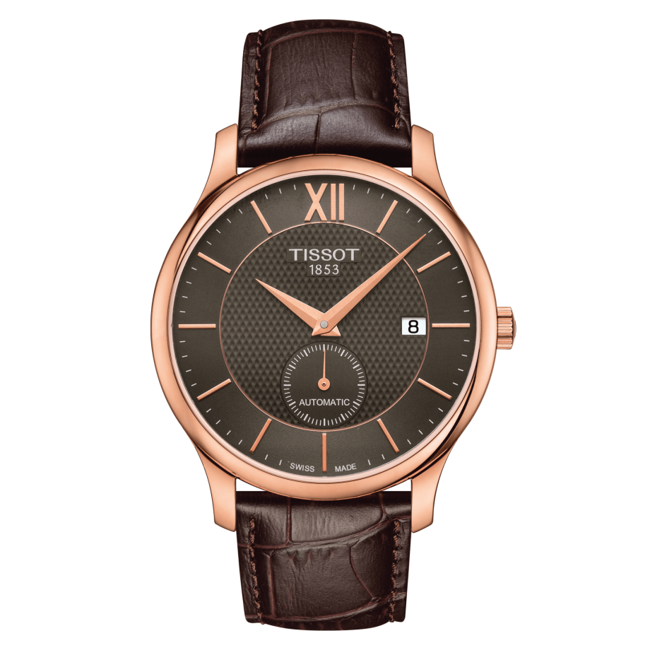 Tissot T063.428.36.068.00 : Tradition Automatic Small Second Rose Gold PVD / Grey