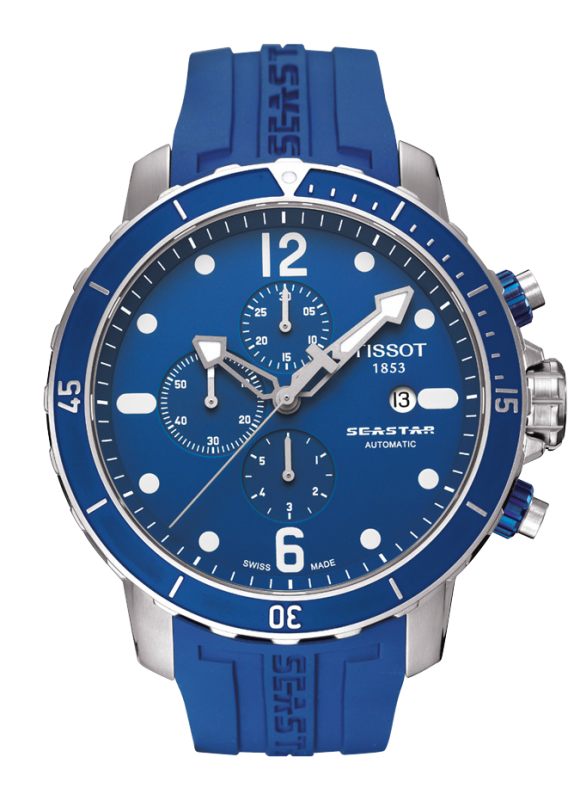 Tissot T066.427.17.047.00 : Seastar 1000 Automatic Chronograph Blue Rubber