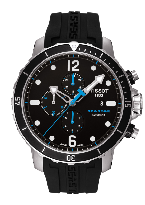 Tissot T066.427.17.057.00 : Seastar 1000 Automatic Chronograph Black Rubber