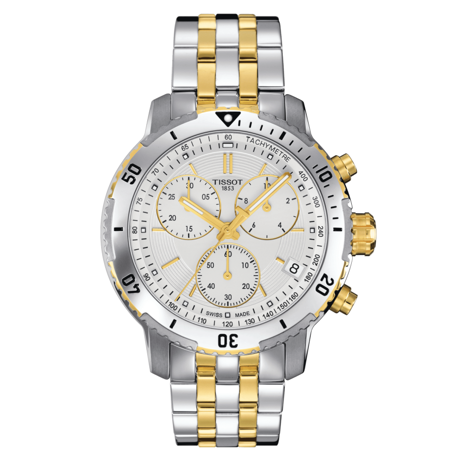 Tissot T067.417.22.031.01 : Tissot PRS 200 Stainless Steel - Yellow Gold / Silver / Bracelet
