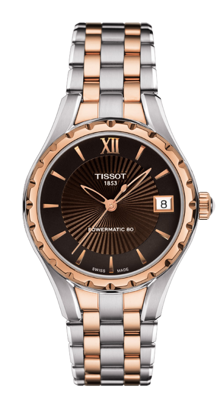 Tissot T072.207.22.298.00 : Lady 80 Automatic Stainless Steel / PVD Gold / Brown