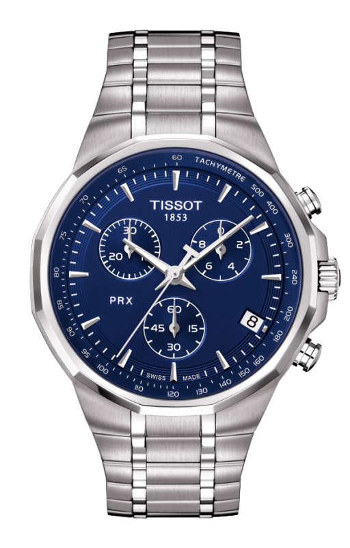 Tissot T077.417.11.041.00 : PRX Chronograph Quartz Stainless Steel / Blue