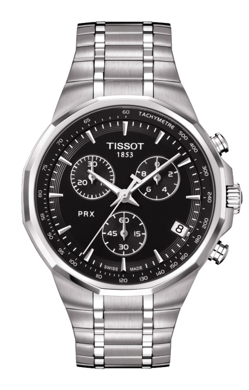 Tissot T077.417.11.051.00 : PRX Chronograph Quartz Stainless Steel / Black