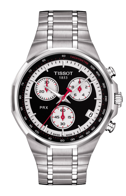 Tissot T077.417.11.051.01 : PRX Chronograph Quartz Stainless Steel / Black