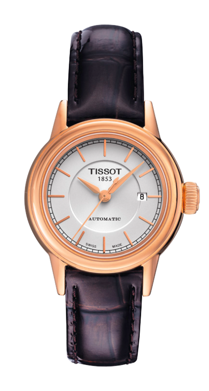 Tissot T085.207.36.011.00 : Carson Automatic 29.5 Rose Gold PVD / Silver / Strap