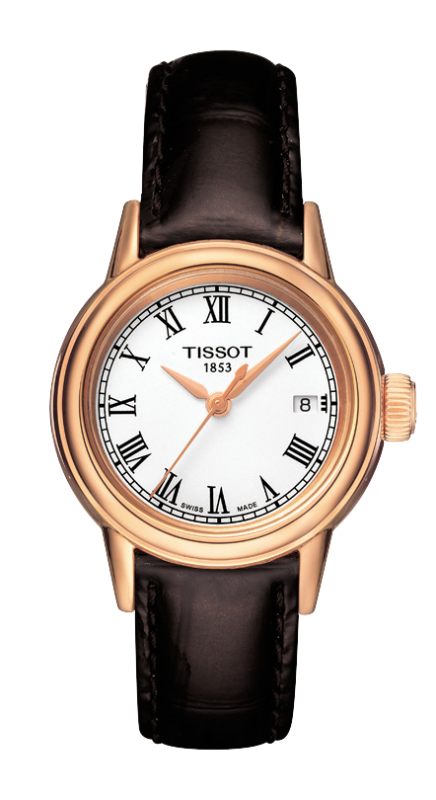 Tissot T085.210.36.013.00 : Carson Quartz 29.7 Rose Gold PVD / White / Strap