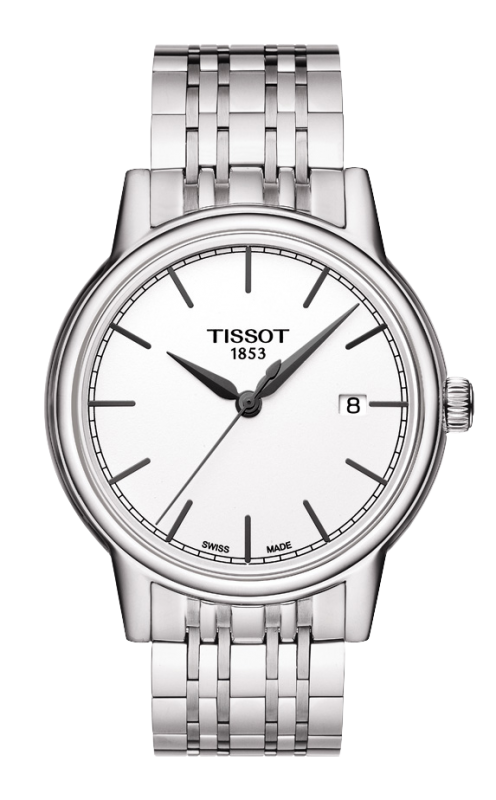 Tissot T085.410.11.011.00 : Carson Quartz 40 Stainless Steel / White / Bracelet