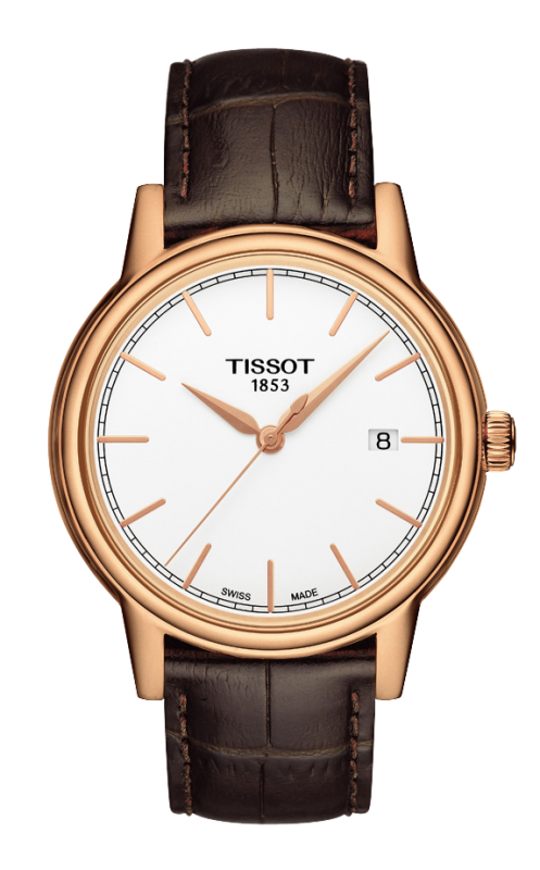 Tissot T085.410.36.011.00 : Carson Quartz 40 Rose Gold PVD / White / Strap