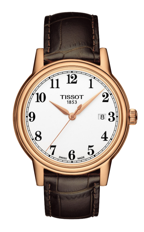 Tissot T085.410.36.012.00 : Carson Quartz 40 Rose Gold PVD / White / Strap