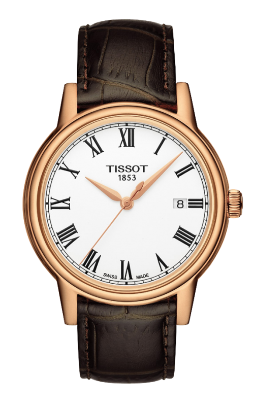 Tissot T085.410.36.013.00 : Carson Quartz 40 Rose Gold PVD / White / Strap
