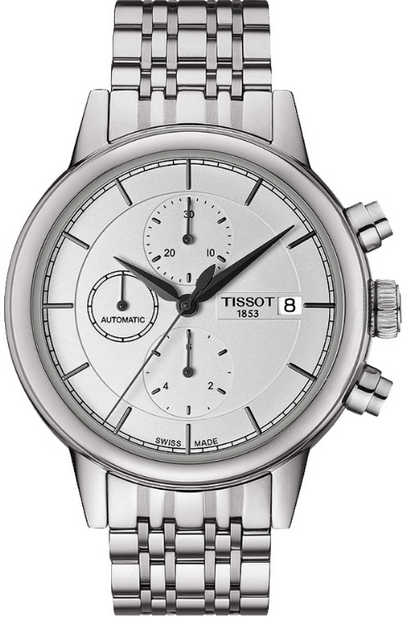 Tissot T085.427.11.011.00 : Carson Automatic Chronograph 42.3 Stainless Steel / Silver / Bracelet