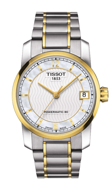 Tissot T087.207.55.117.00 : Powermatic 80 Lady Titanium / PVD Gold / MOP