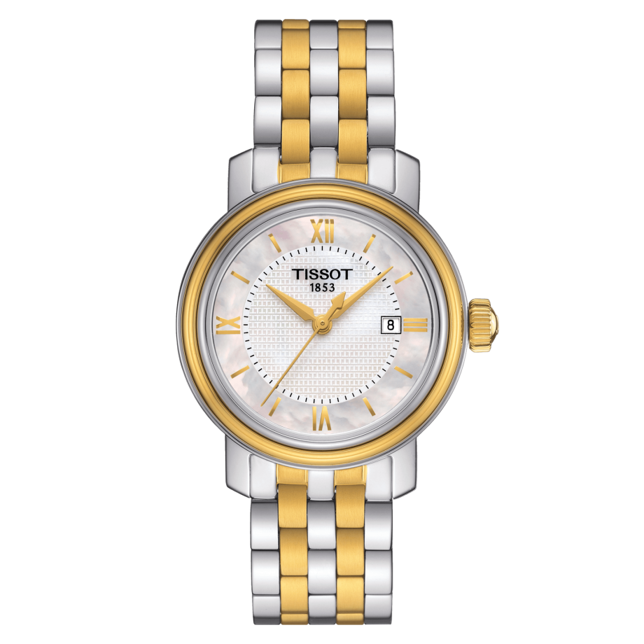 Tissot T097.010.22.118.00 : Bridgeport Lady Stainless Steel - Yellow Gold / MOP / Bracelet