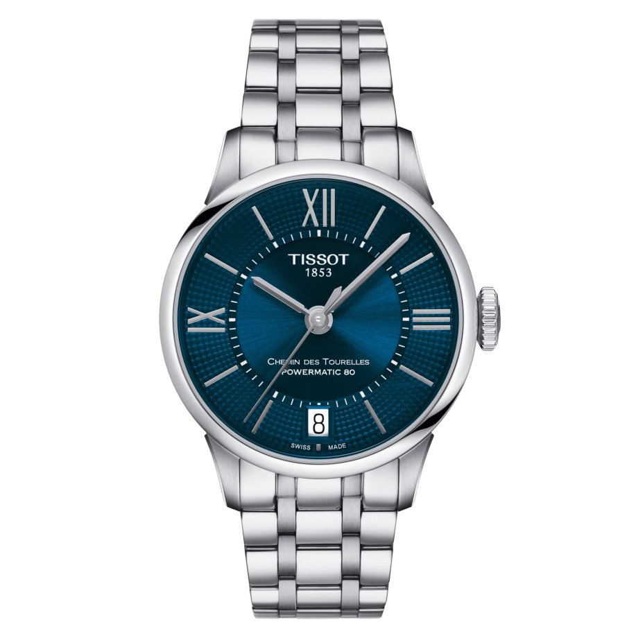Tissot T099.207.11.048.00 : Chemin Des Tourelles Powermatic 80 32 Stainless Steel / Blue / Bracelet