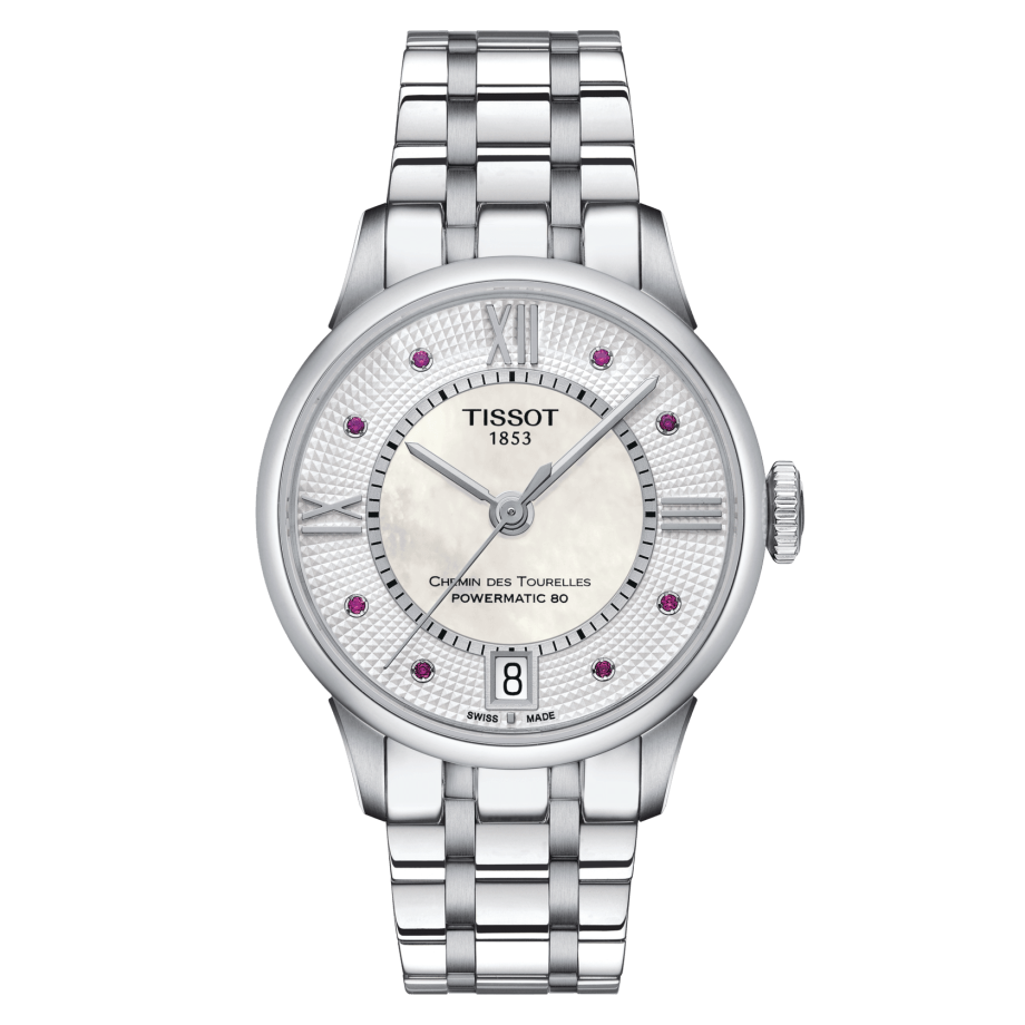 Tissot T099.207.11.113.00 : Chemin Des Tourelles Powermatic 80 32 Stainless Steel / MOP / Bracelet