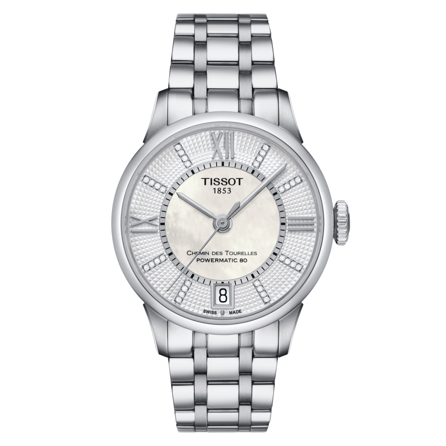 Tissot T099.207.11.116.00 : Chemin Des Tourelles Powermatic 80 32 Stainless Steel / MOP / Bracelet
