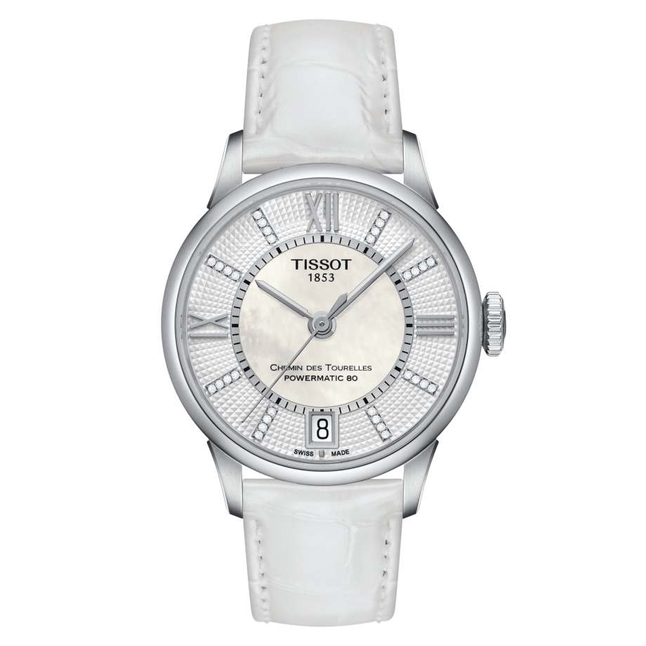Tissot T099.207.16.116.00 : Chemin Des Tourelles Powermatic 80 32 Stainless Steel / MOP / Strap