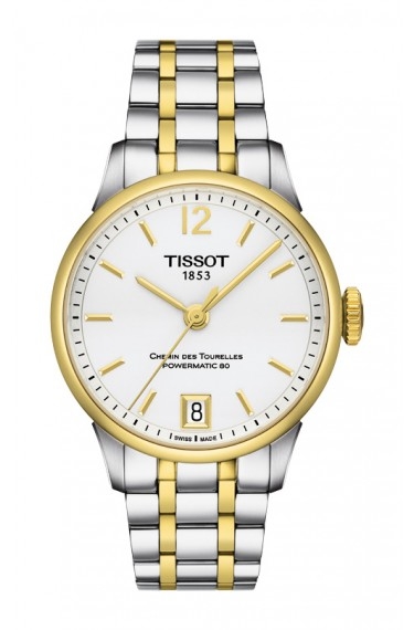 Tissot T099.207.22.037.00 : Chemin des Tourelles Powermatic 32 Stainless Steel / Yellow Gold / Silver / Bracelet