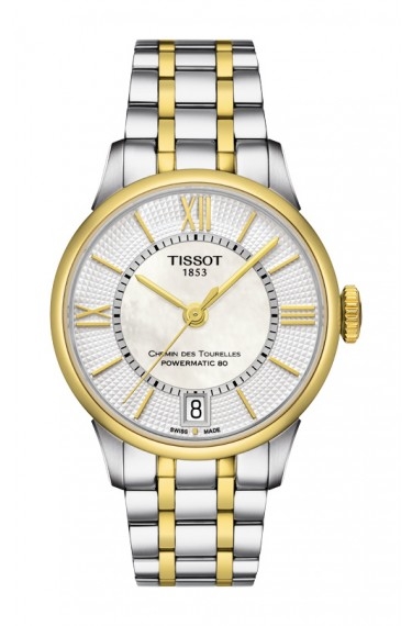 Tissot T099.207.22.118.00 : Chemin des Tourelles Powermatic 32 Stainless Steel / Yellow Gold PVD / MOP / Bracelet