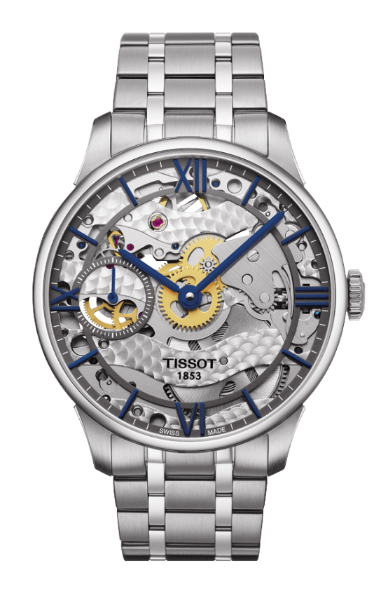 Tissot T099.405.11.418.00 : Chemin des Tourelles 42 Stainless Steel / Skeleton / Bracelet