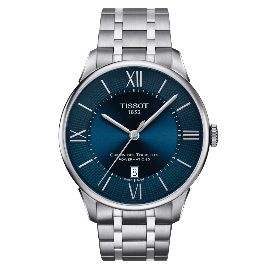 Tissot T099.407.11.048.00 : Chemin Des Tourelles Powermatic 80 42 Stainless Steel / Blue / Bracelet