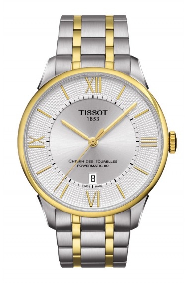 Tissot T099.407.22.038.00 : Chemin des Tourelles Powermatic 80 Two Tone / Silver Roman / Bracelet