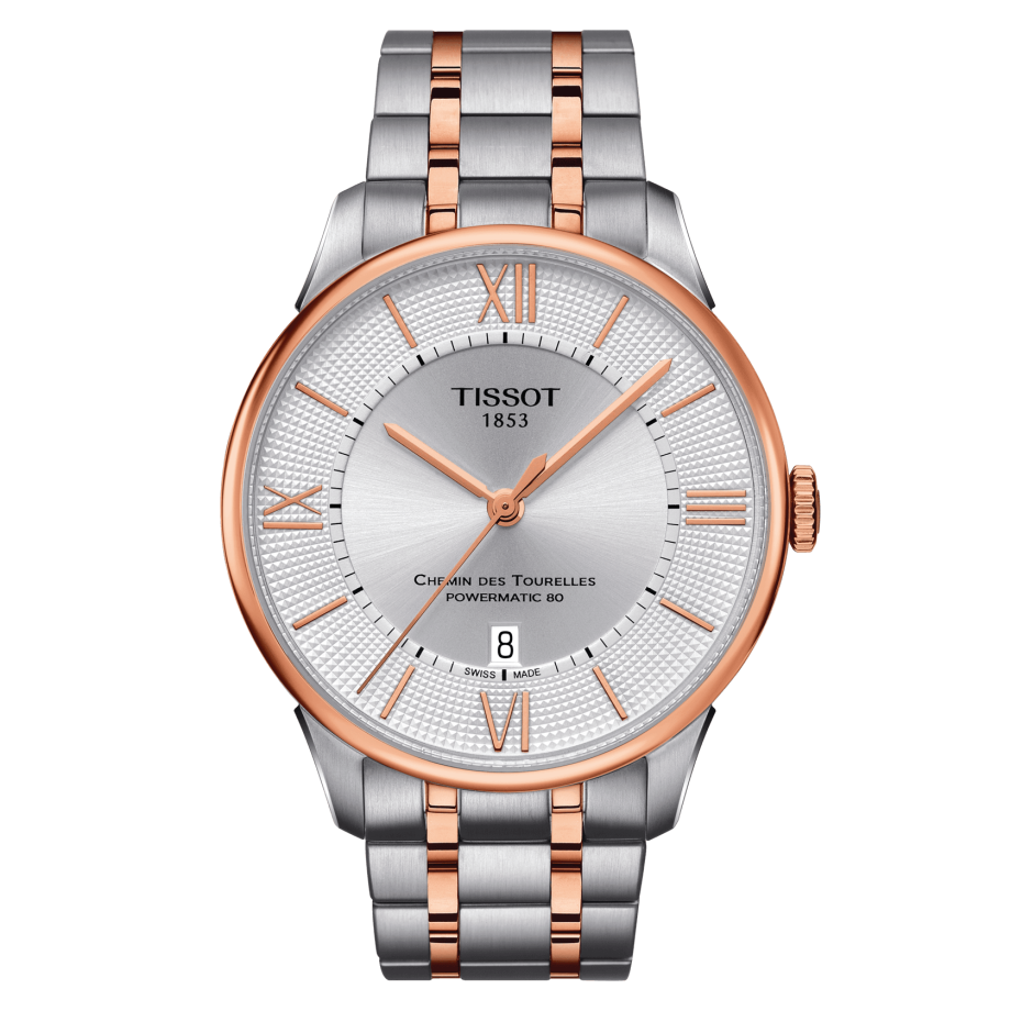 Tissot T099.407.22.038.02 : Chemin Des Tourelles Powermatic 80 42 Stainless Steel - Rose Gold / Silver