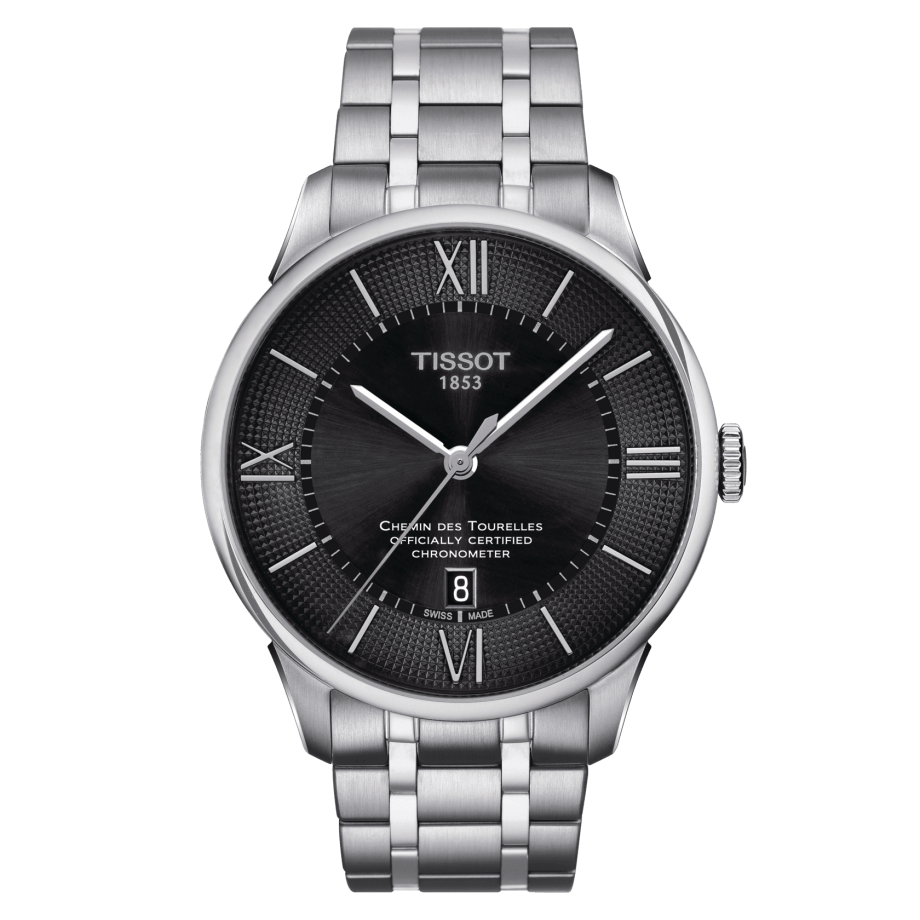 Tissot T099.408.11.058.00 : Chemin Des Tourelles Powermatic 80 COSC 42 Stainless Steel / Black / Bracelet