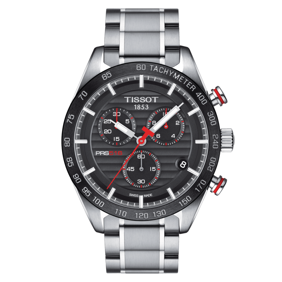 Tissot T100.417.11.051.01 : PRS 516 Chronograph Quartz Stainless Steel / Black / Bracelet