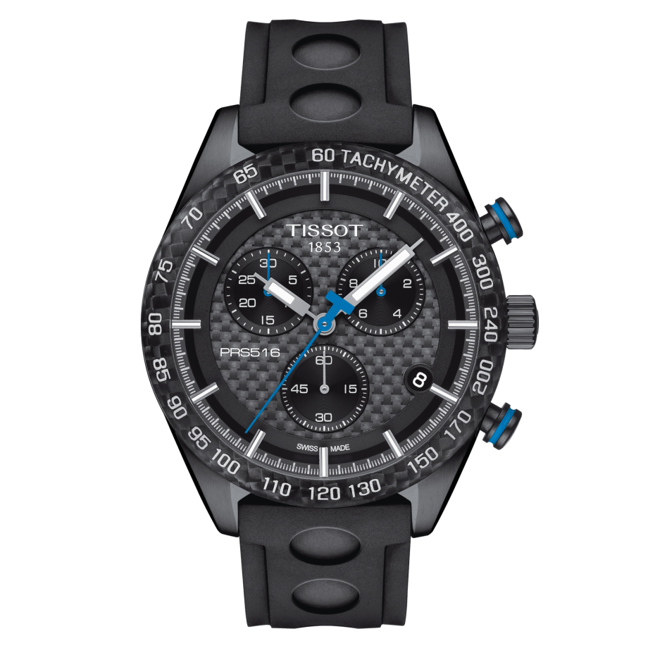 Tissot T100.417.37.201.00 : PRS 516 Chronograph Quartz PVD / Carbon / Strap