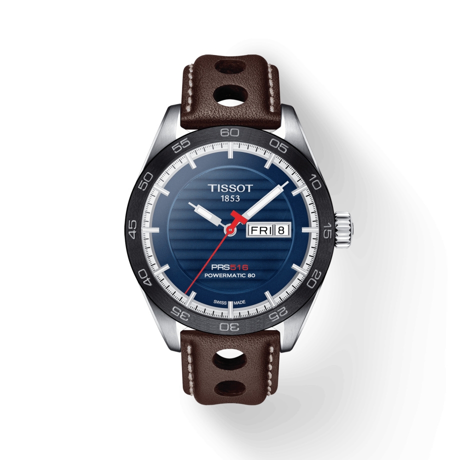 Tissot T100.430.16.041.00 : PRS 516 Powermatic 80 Stainless Steel / Blue / Calf