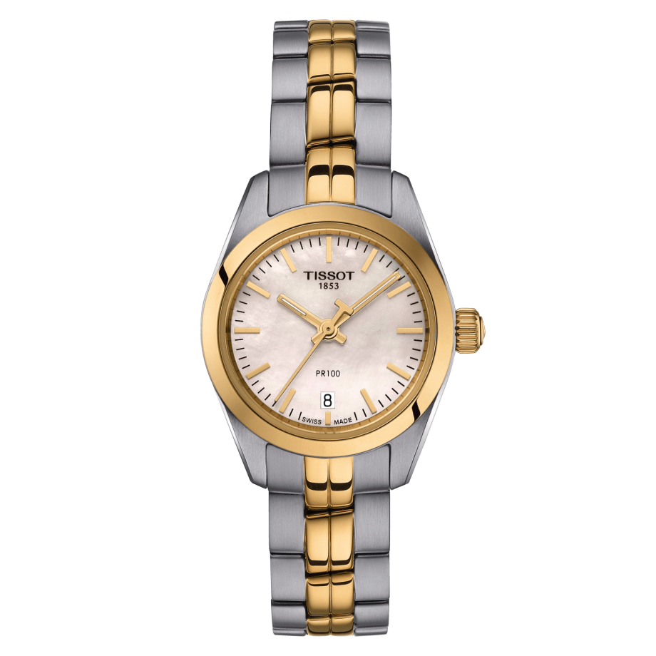 Tissot T101.010.22.111.00 : PR 100 Quartz Stainless Steel - Yelllow Gold / MOP / Bracelet