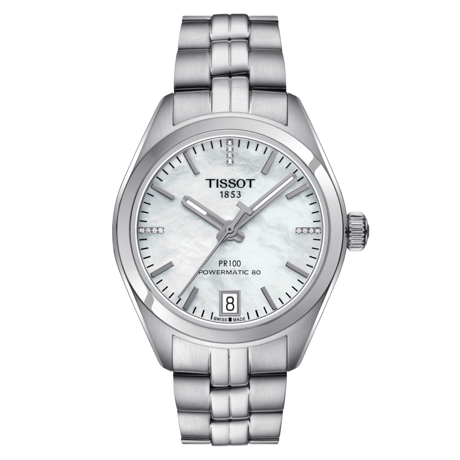 Tissot T101.207.11.116.00 : PR 100 Powermatic 80 33 Stainless Steel / MOP / Bracelet