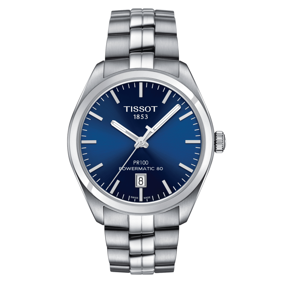 Tissot T101.407.11.041.00 : PR 100 Powermatic 80 39 Stainless Steel / Blue / Bracelet