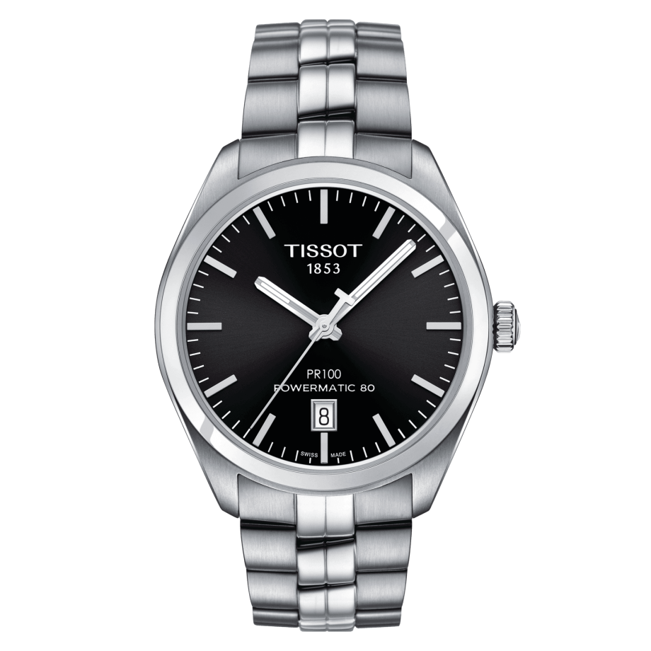 Tissot T101.407.11.051.00 : PR 100 Powermatic 80 39 Stainless Steel / Black / Bracelet